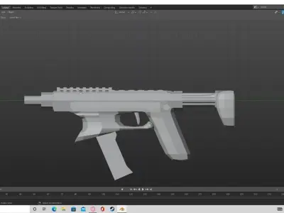 lowpoly smg gun Free low-poly 3D model