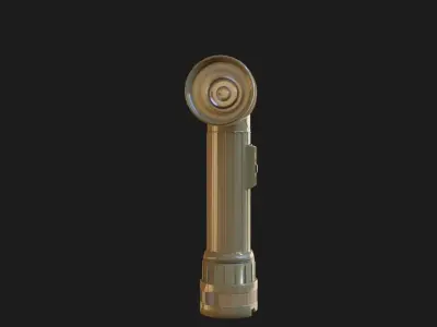 L shaped military flashlight Low-poly 3D model