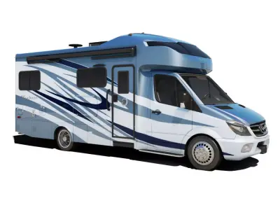 Recreational Vehicle Blue 3D model