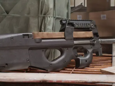 P90 Carbine SMG Low-poly 3D model