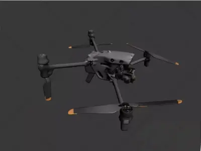 drone Low-poly 3D model 14