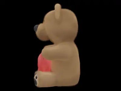 Teddy bear with heart 3D model