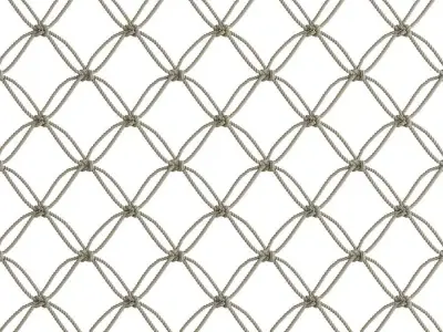 Modular Rope Net Mesh Nautical Style Pattern Module Low-poly 3D model