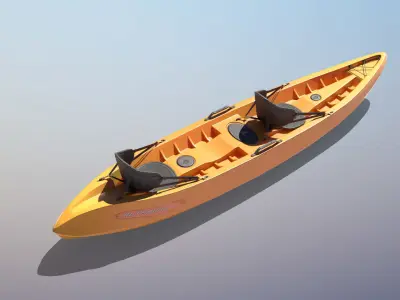 Lifeguard Rescue Kayak Low-poly 3D model