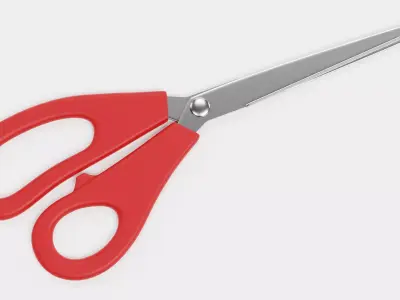 Office Scissors - Adjustable Stationery Cutting Tool Rigged 3D model