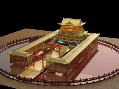 Chinese ancient house  3D model 19