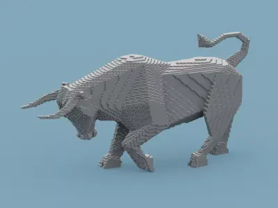 Voxel Bull Low-poly 3D model purchase