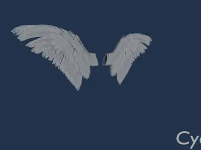 Wings cycles angel Low-poly 3D model
