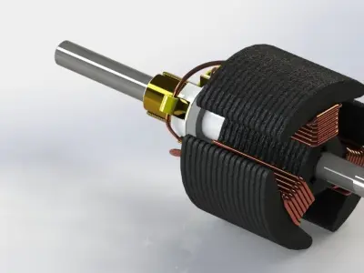 Simple DC motor rotor part 3D model