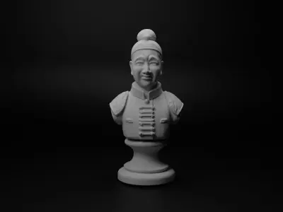 Chinese Terracotta Soldier Bust Chess 3D print model get