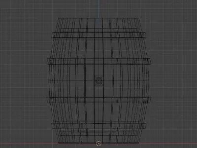 Wooden Barrel  Low-poly 3D model