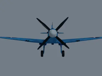 Spitfire low-poly 3D model Low-poly 3D model