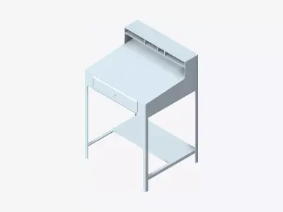 Desk - Floor Mount - Locka Low-poly 3D model