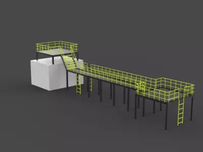 steel platform and walkway  3D model