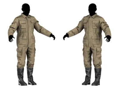 SOVIET UNIFORM M88 Low-poly 3D model