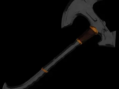 low poly  damaged axe with textures and UV Low-poly 3D model
