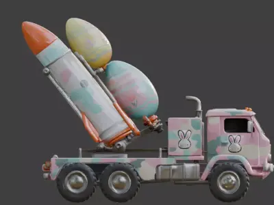 EASTER EGG ROCKET LAUNCHER MODEL Low-poly 3D model