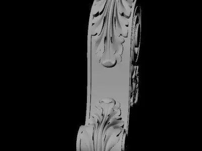pilaster decorative scroll 3D model