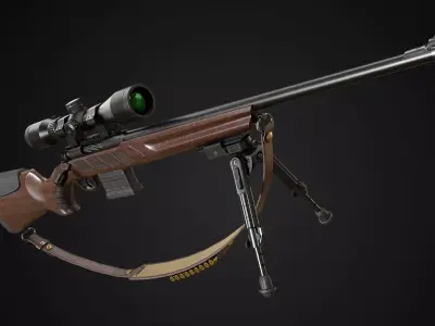 Hunting Rifle GameReady v2 Low-poly 3D model
