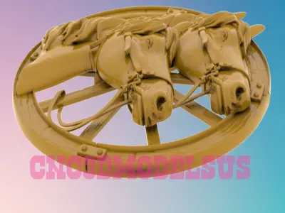 Two horses 3D MODEL STL FILE FOR CNC ROUTER LASER 3D print model purchase