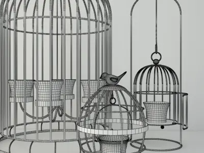 Birdcage Candleholders 3D model