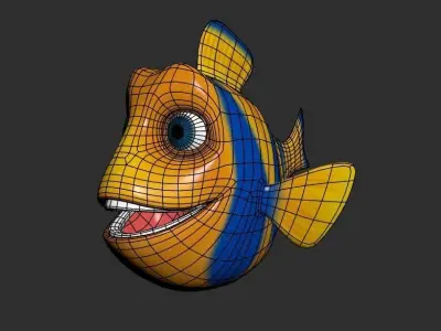 Cartoon fish 3d model Low-poly 3D model