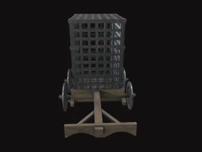 Medieval Carriage V16 Low-poly 3D model