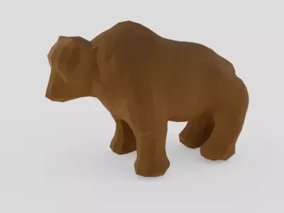 Geometric Bear Low-poly 3D model