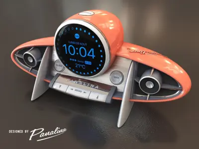 Digital Vintage Clock-Radio DreamLiner II - 3d model 3D model