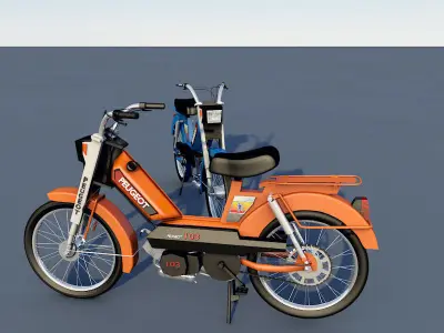 peugeot 103 motorcycle 3D model