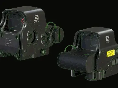 Holographic Weapon Sight Eotech EXPS3 Low-poly 3D model