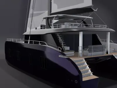 GENNY Luxury catamaran charter 3D model 80 Yacht Rendering PBR 3D model