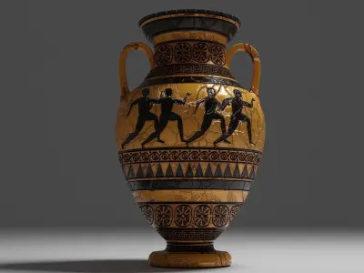 Greek Jar Low-poly Low-poly 3D model