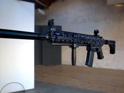 Flower Skin RM 31 Assault Rifle Low-poly 3D model