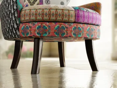 Furniture Accent Chairs Bohemian Low-poly 3D model