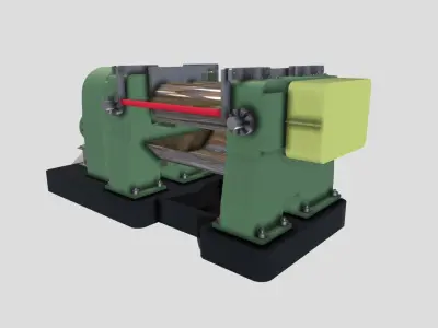 Machine - Two Roll Rubber Mill Low-poly 3D model
