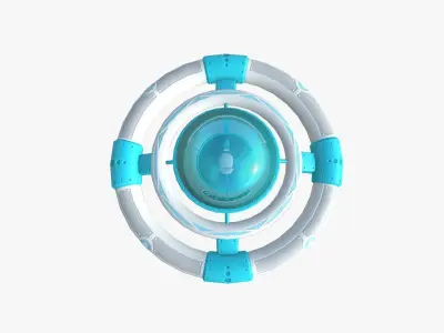 Alien Spaceship UFO E12 Cartoon - Sci Fi Spacecraft Design Low-poly 3D model