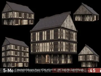 20- Medieval Houses Collection - 4K Textures Game Ready 3D Model Pack purchase