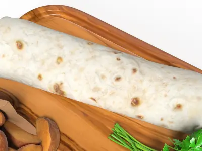  Wrap with Potato Wedges and Greens 