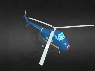 HRS-1 helicopter Low-poly 3D model