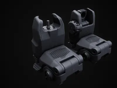 Magpul Mbush Sight AAA 3D game asset Low-poly 3D model