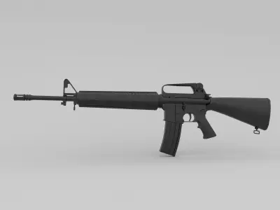 Low Poly M16 Gun 3D model