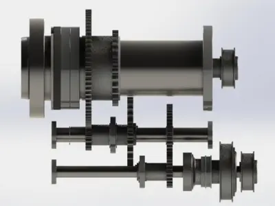 Simple CNC gearbox Free 3D model