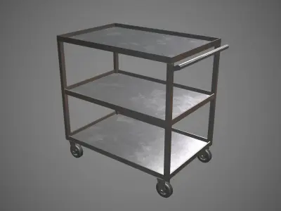 Trolley Stainless Steel PBR Game Ready  Low-poly 3D model