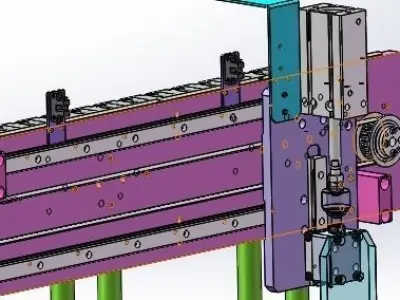 The adjustable clamping mechanism 3D model