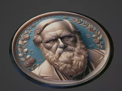 Charles Darwin Medallion 3D print model purchase