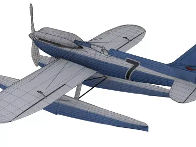 Supermarine S6B Low-poly 3D model