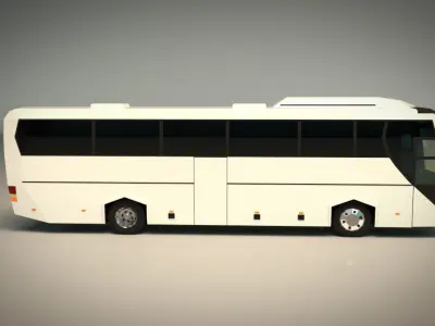 Low Poly Coach Bus 04 Low-poly 3D model