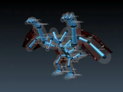 Dragon sword Low-poly 3D model get