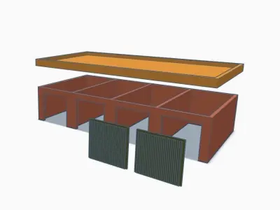 Z Gauge and HO Spur - multiple garage blocks model train 3D print model